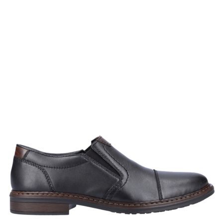Rieker Elegant Svart Loafer med Brun Detalj