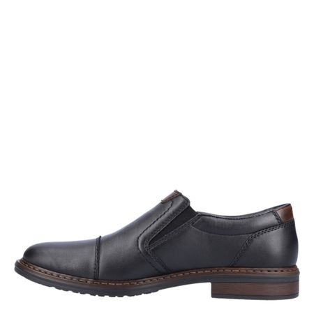 Rieker Elegant Svart Loafer med Brun Detalj