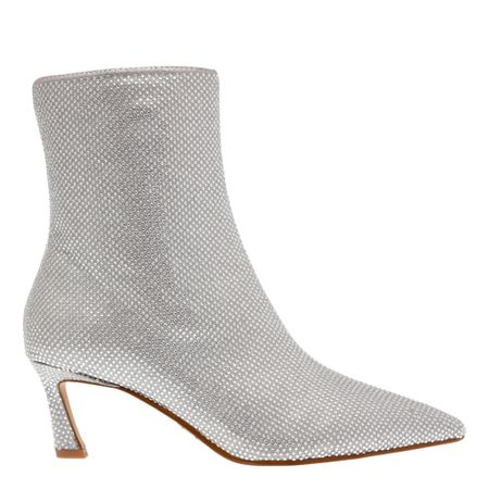 Steve Madden Lulah-R högklackad Boot i Silver med Kristallstenar