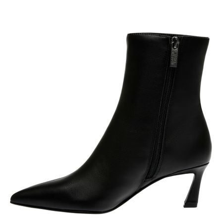 Steve Madden Lulah Svart Högklackad Läderboot med Spetsig Tå