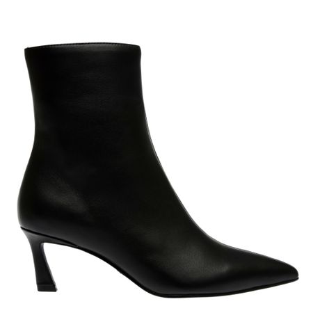 Steve Madden Lulah Svart Högklackad Läderboot med Spetsig Tå