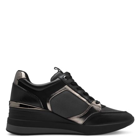Tamaris damsneaker i antracit – glittrande stil med komfort