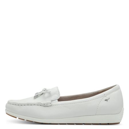 Vit nappa-loafer med bred passform – Tamaris Comfort