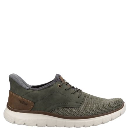 Lätt och rymlig grön herrsneaker med Ready-to-go-design – Rieker