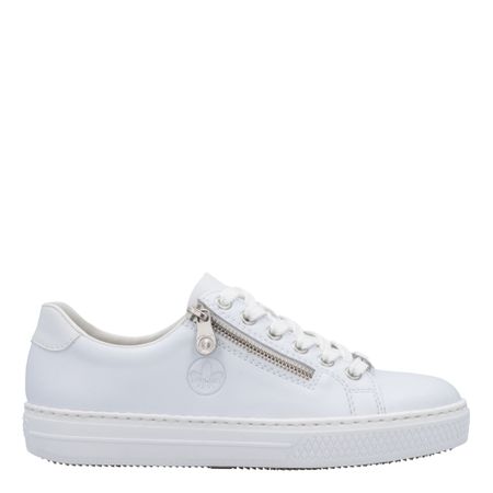 Vit damsneaker med dragkedja & antistress-sula – Rieker