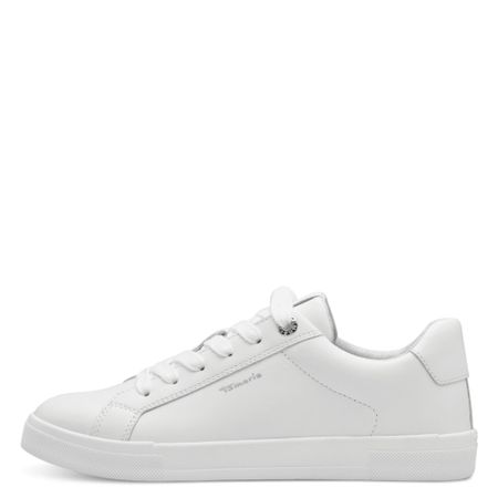 Klassisk vit lädersneaker med extra komfort – Tamaris