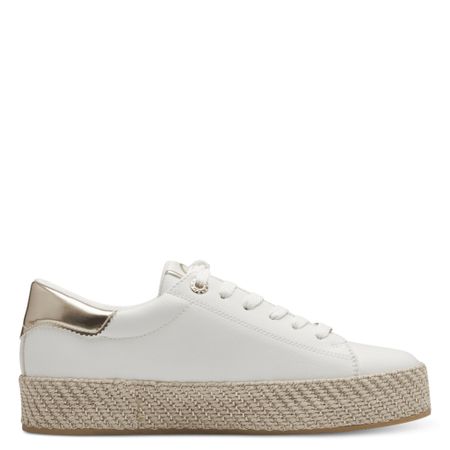 Vit och guld sneaker med espadrillo-drag