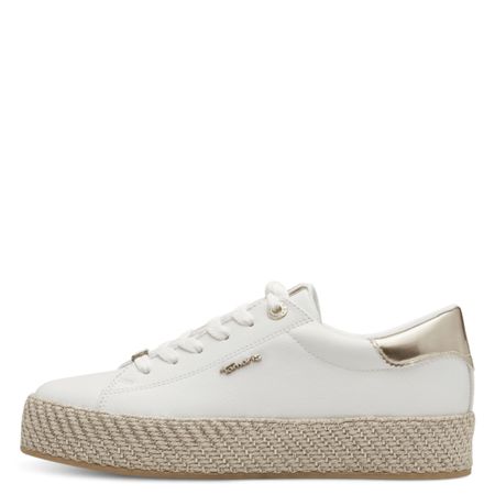 Vit och guld sneaker med espadrillo-drag