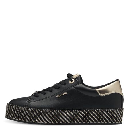 Svart och guld sneaker med espadrillo-drag