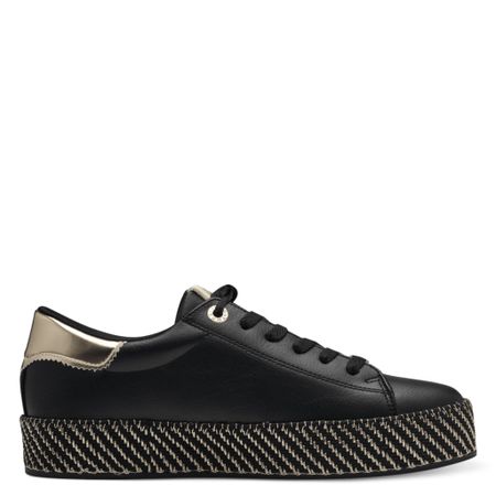 Svart och guld sneaker med espadrillo-drag