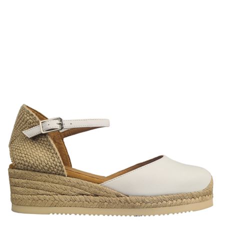 Klassiska espadrillos i vitt läder – Unisa