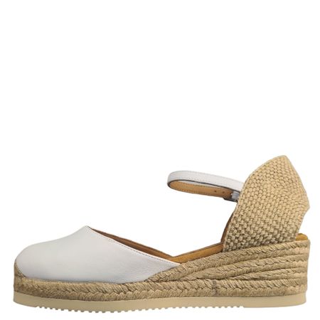 Klassiska espadrillos i vitt läder – Unisa
