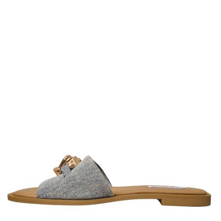 Denim damsandal med dekorativ gulddetalj