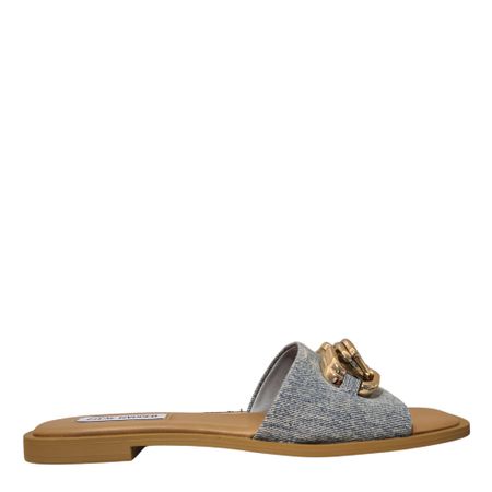 Denim damsandal med dekorativ gulddetalj