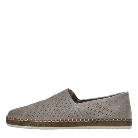Grå espadrillo i äkta läder från Rieker