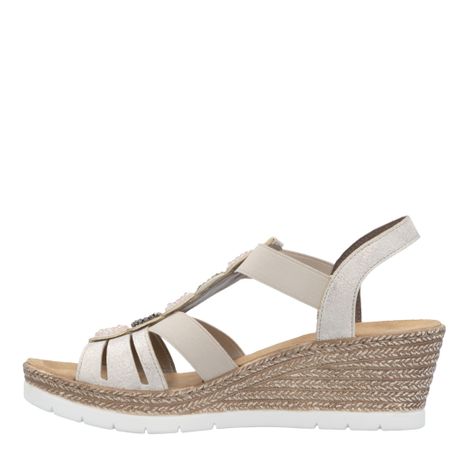 Elegant kilklacksandal från Rieker med gnistrande detaljer