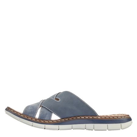 Bekväm blå slip-in sandal från Rieker med Antistress-sula