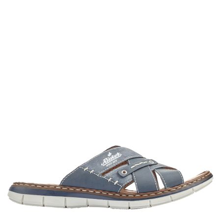 Bekväm blå slip-in sandal från Rieker med Antistress-sula