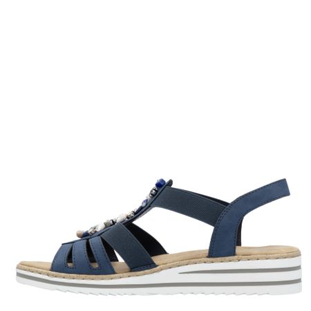 Blå Lätt och elegant sandal med dekorativa stenar