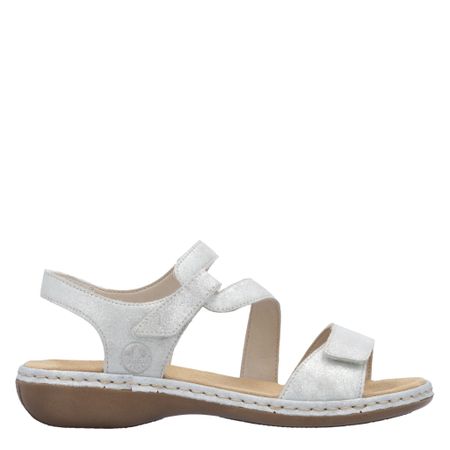 Bekväm och stilren silvrig sandal med justerbara remmar