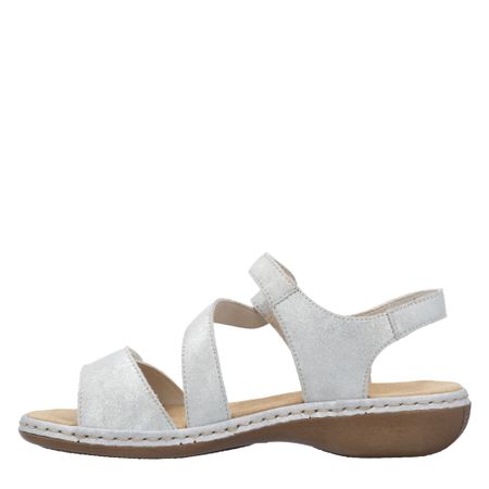 Bekväm och stilren silvrig sandal med justerbara remmar