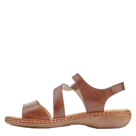 Brun, stilren sandal med kardborre remmar