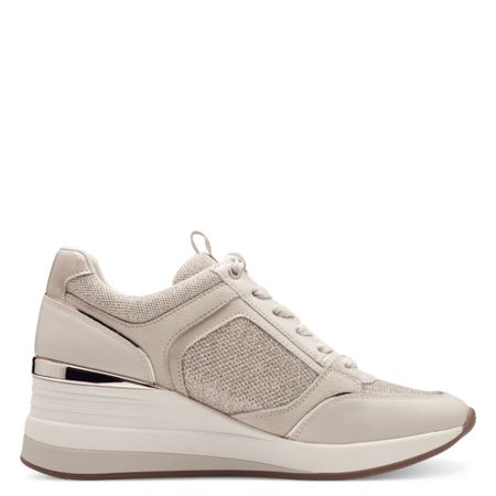 Krämvit sneaker med kilklack från Tamaris