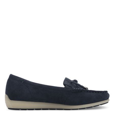 Marinblå Loafer i mjukt Mocka – Tamaris Comfort