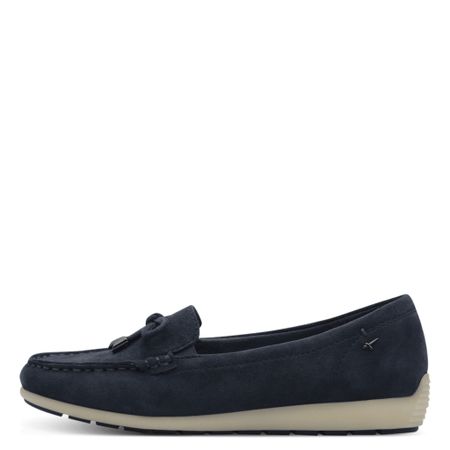 Marinblå Loafer i mjukt Mocka – Tamaris Comfort