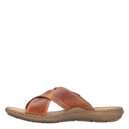 Brun herrsandal med kardborre från Rieker