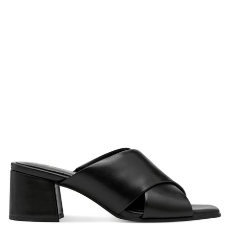 Svart sandal med klack – Elegant och bekväm