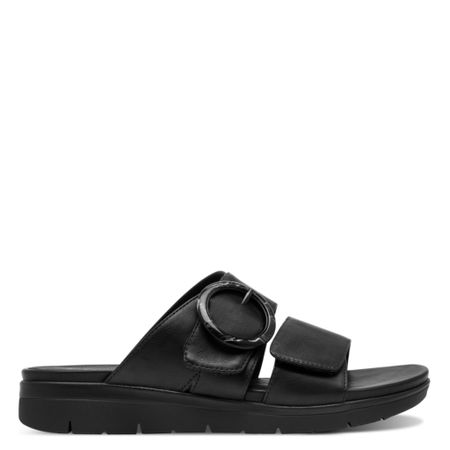 Snygg Svart slip-in sandal kardborreband