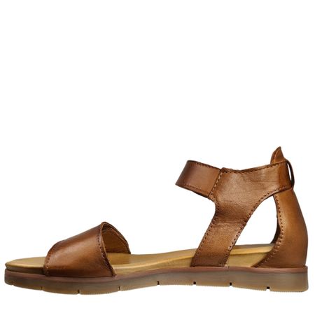 Brun lädersandal med kardborre från Rosa Negra