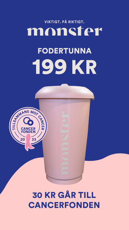Monster fodertunna - Rosa bandet kampanj