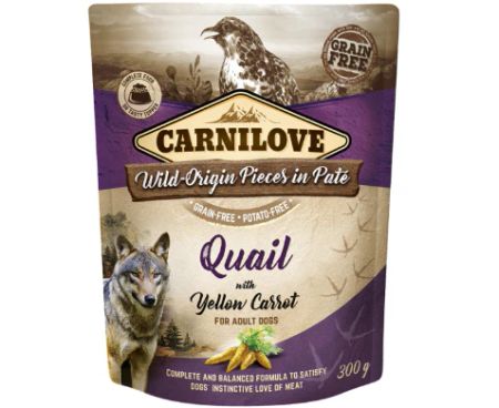 Carnilove Pouch paté Quail with yellow carrot 300g (-20%)
