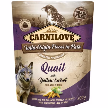 Carnilove Pouch paté Quail with yellow carrot 300g (-20%)