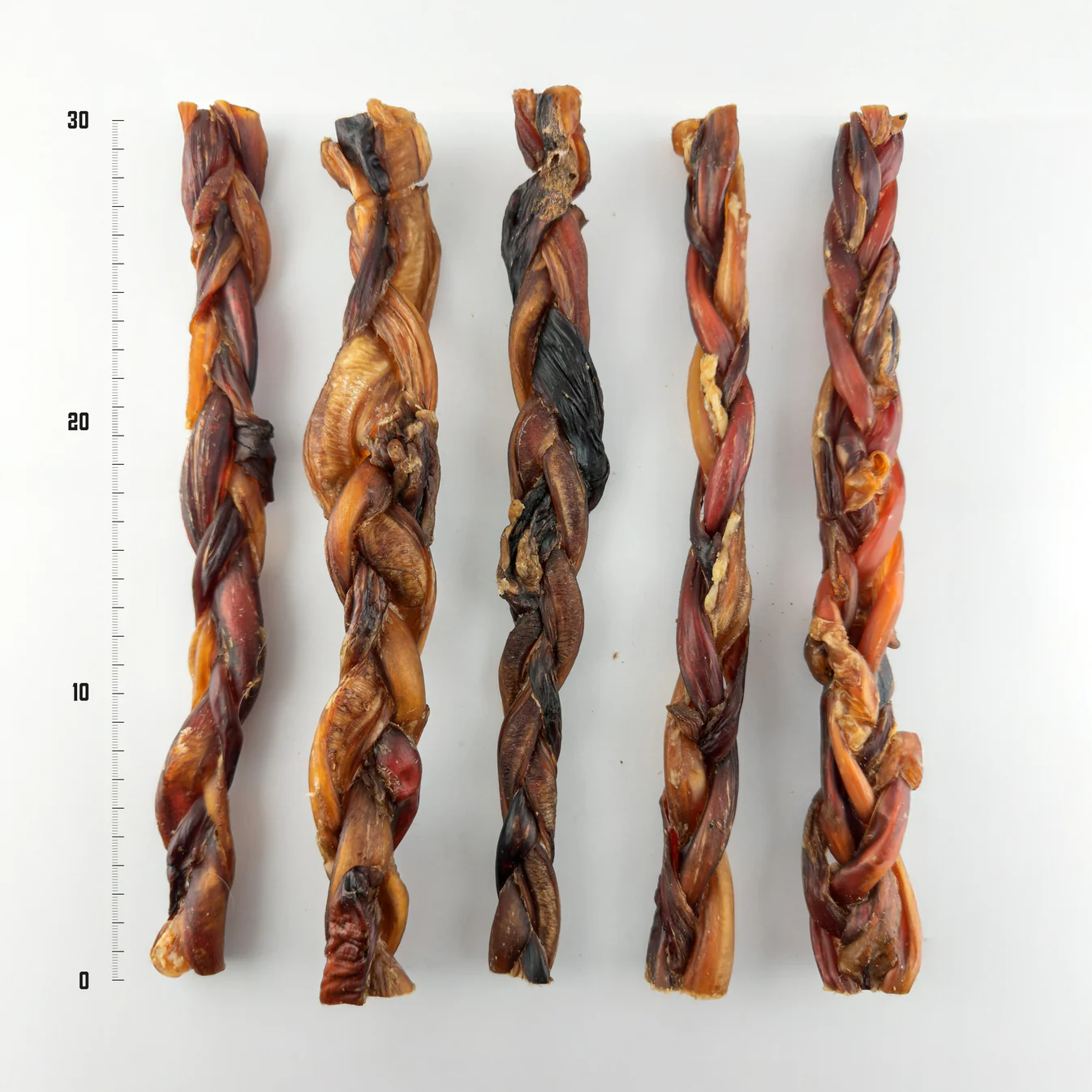 T&C Braided Bully Stick 30cm 5-pack (tuggfläta tjurmuskel)