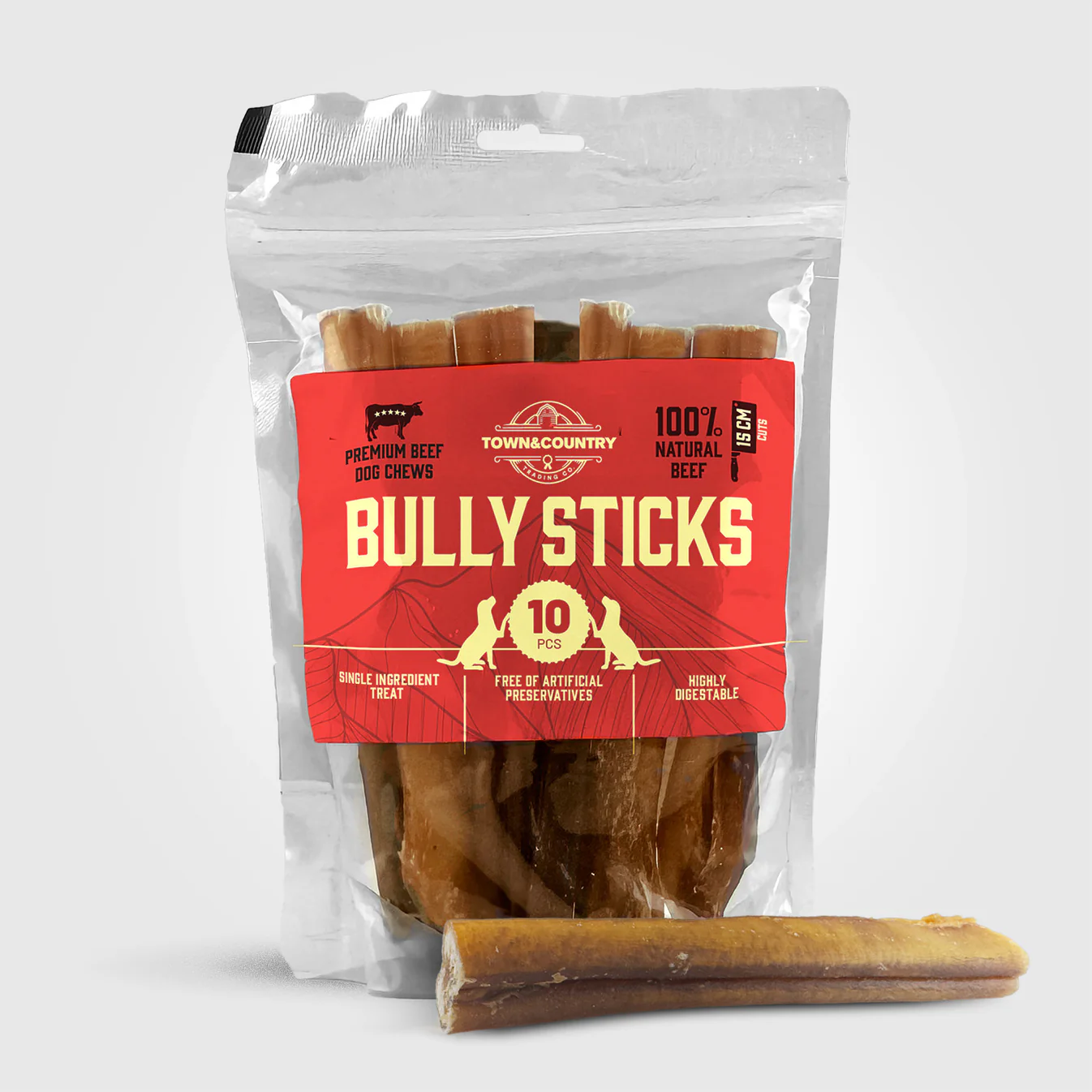 T&C Bully Sticks 15cm 10-pack (tjurmuskel)