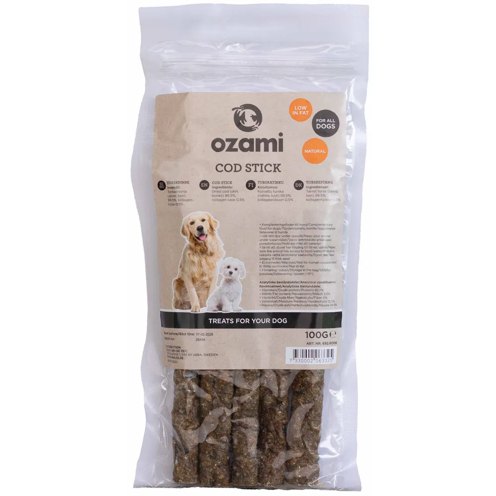 Ozami dog snack Cod stick 100g