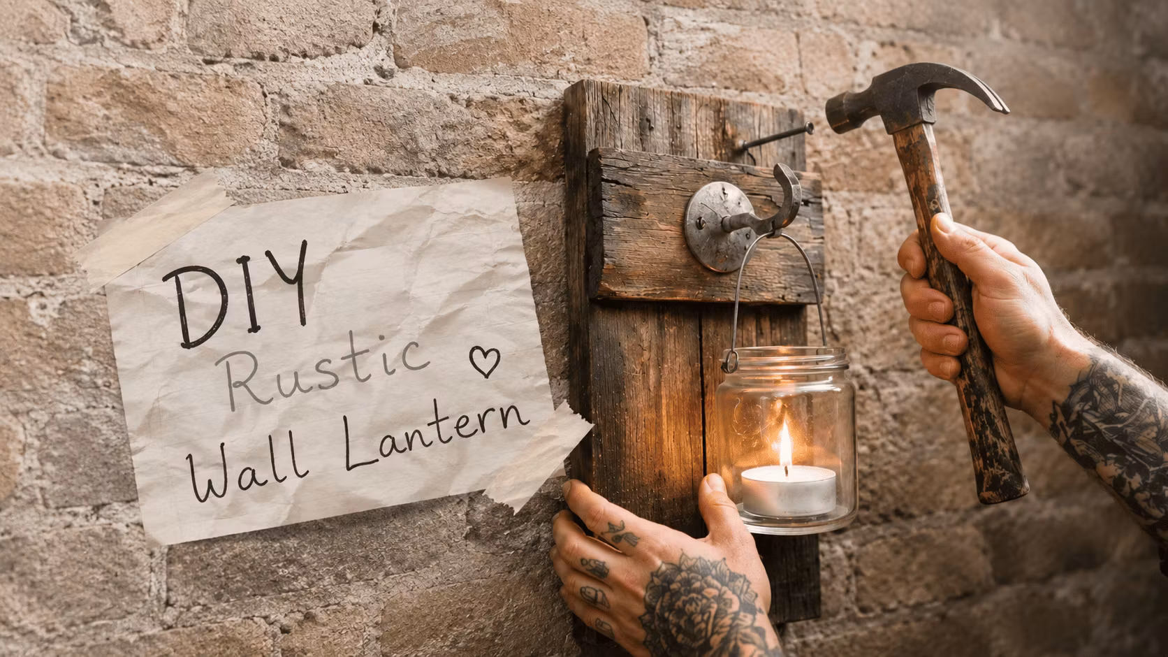 DIY: Rustik vägglykta