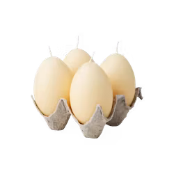 Figurljus Hönsägg i äggkartong, 4-pack, Gul