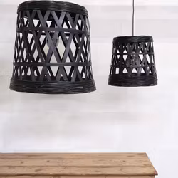 Taklampa av bambu, 41 cm, 2-pack