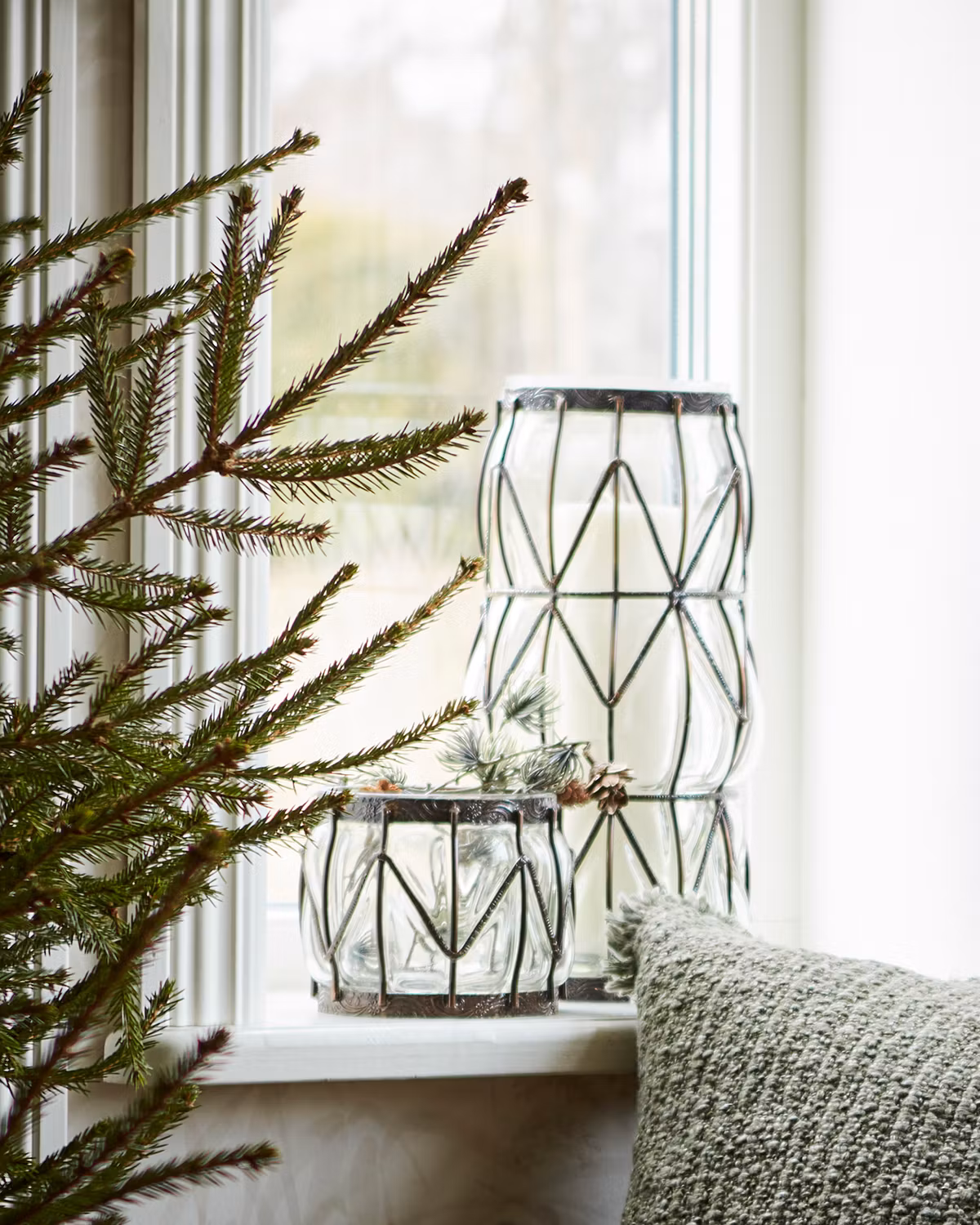 Vas i glas och metall, 34cm