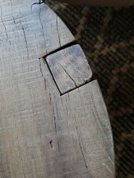Handgjort soffbord/Avlastningsbänk av återbrukat material, Ø72cm