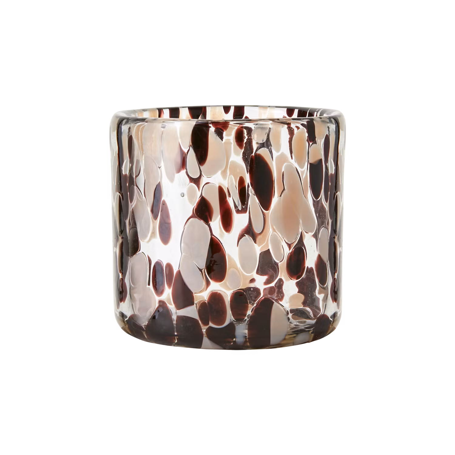 Handgjord värmeljushållare 9cm, Brun/beige/svart
