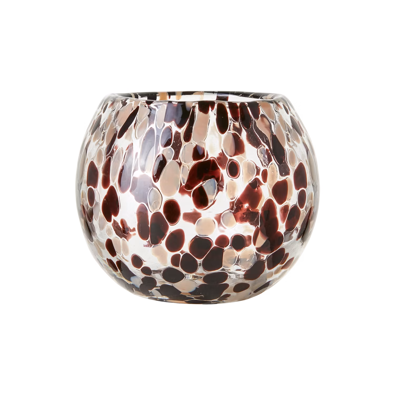Handgjord värmeljushållare Ø13cm, Brun/beige/svart