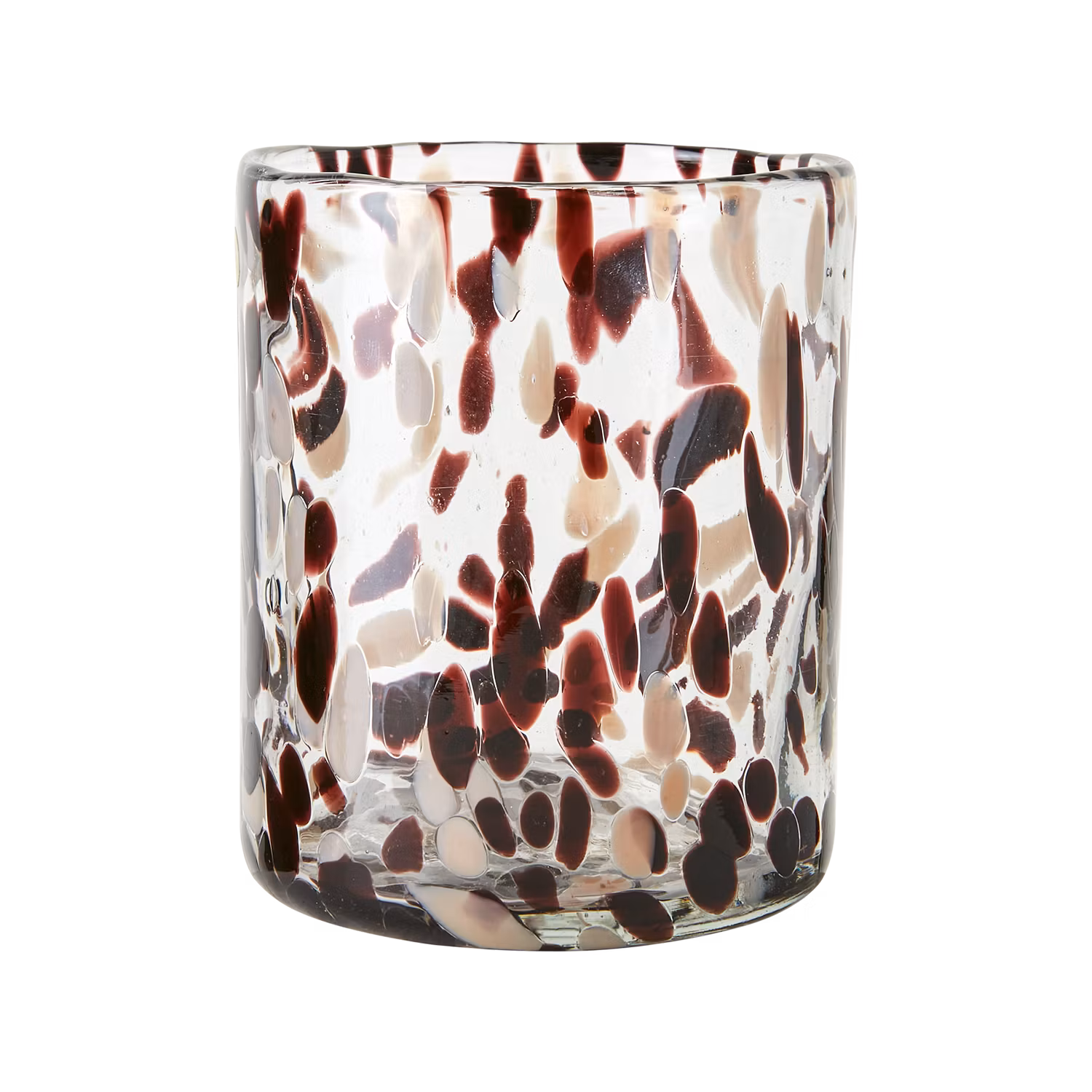 Handgjord värmeljushållare 12cm, Brun/beige/svart