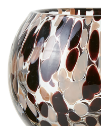 Munblåst Värmeljushållare Ø10cm, Brun/beige/svart