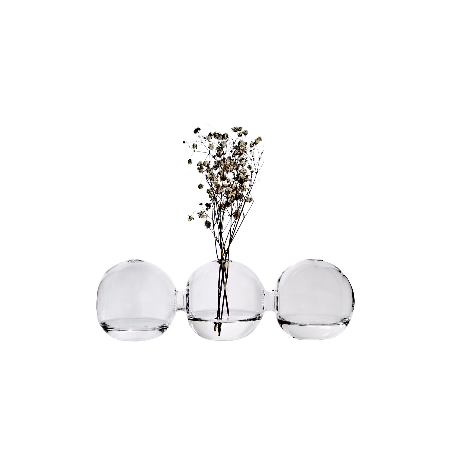Munblåst vas 3 bubblor, 22cm