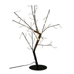 Träd med ljusslinga, 48 lampor, Svart